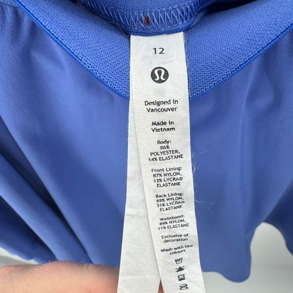 Lululemon Court Rival Long Skirt Skort Blue Nile Size 12 Athletic Layered - Picture 4 of 8